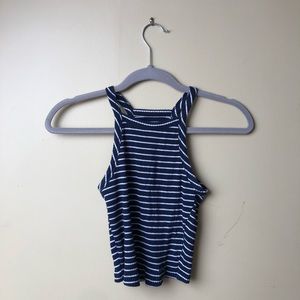 Abercrombie Ribbed Crop Stripe Tank